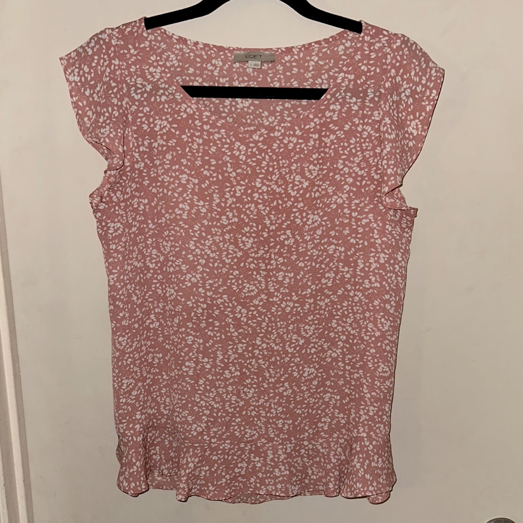 Loft Ruffle Sleeved Floral Blouse